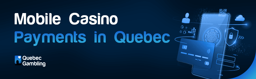 A mobile phone with an NFC card and some security features icon for mobile casino payments in Quebec