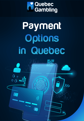 A mobile phone with an NFC card and some security features icon for payment options in Quebec